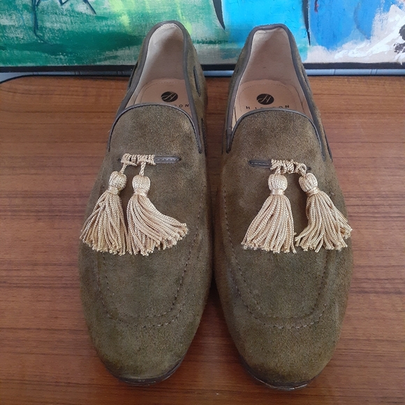H London green suede tasseled loafers - Picture 3 of 7